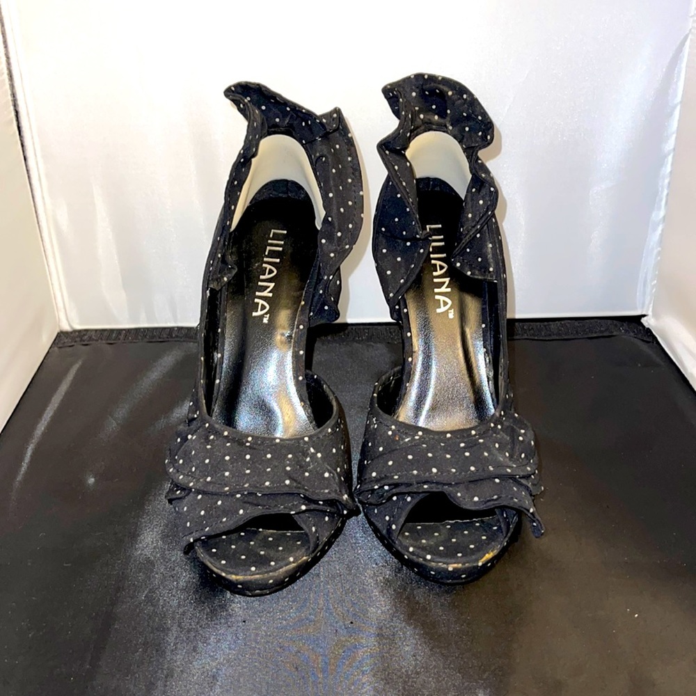 Liliana | Polka Dot PeepToe D’Orsay Pumps